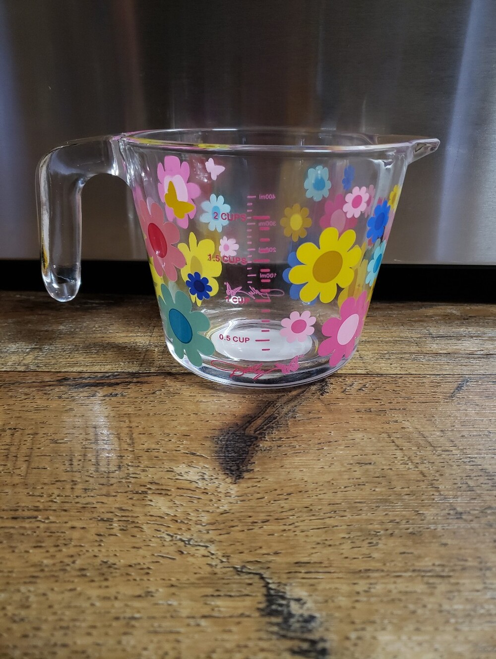 Dolly Parton Floral Glass Measuring Cup